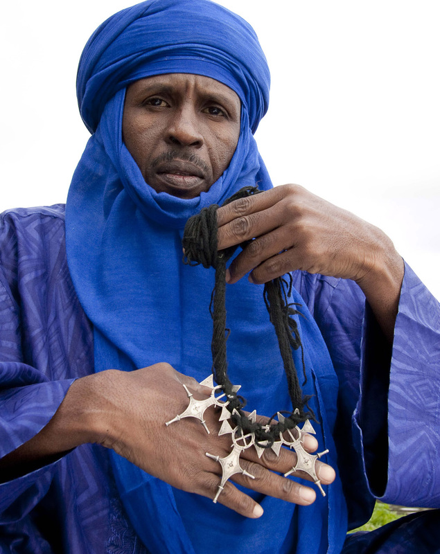 Silver body adornments Tuareg people Sahel region Mali